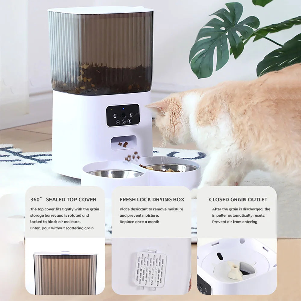 E.ECOPET - Pet Feeder 5L (Double-Bowl/Single-Bowl + Wi-Fi connection/nonconnection)