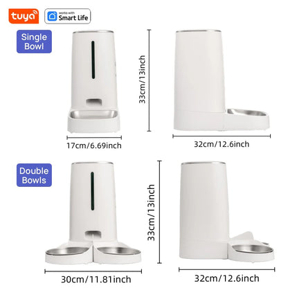 E.ECOPET - Pet Feeder 4L (Wi-Fi connection, app controll + single bowl/double bowl)