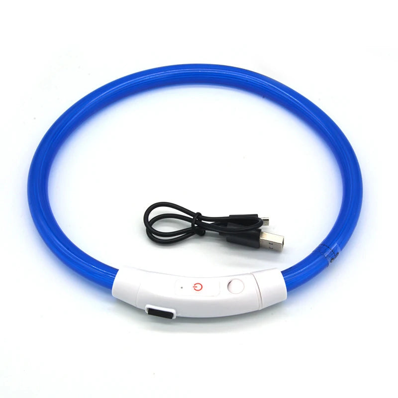 LED Fiber Optic Collar for Pets Luminous Collar USB Rechargeable Anti-lost Light Luminous Dog Accessories Outdoor Products