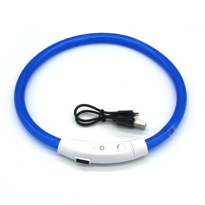 LED Fiber Optic Collar for Pets Luminous Collar USB Rechargeable Anti-lost Light Luminous Dog Accessories Outdoor Products