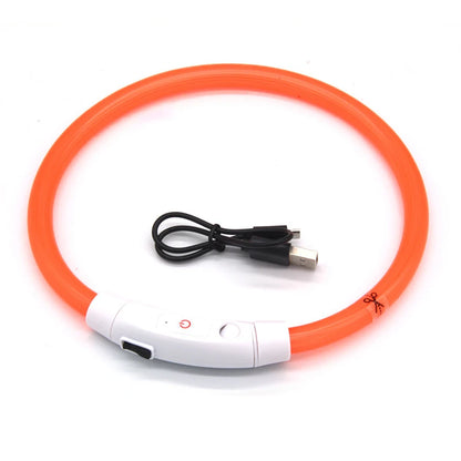 LED Fiber Optic Collar for Pets Luminous Collar USB Rechargeable Anti-lost Light Luminous Dog Accessories Outdoor Products