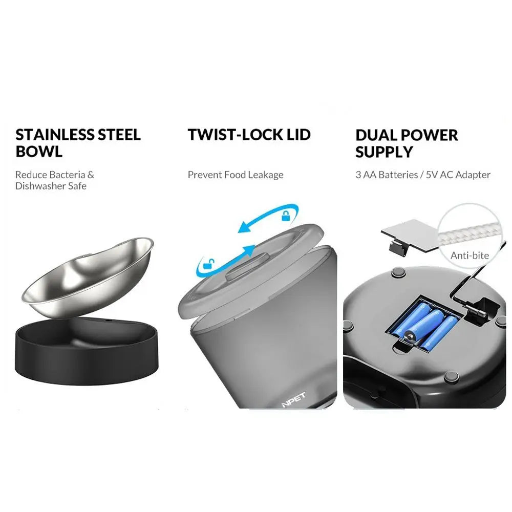 E.ECOPET - Pet Feeder 4L (Wi-Fi connection/non connection + black/white)
