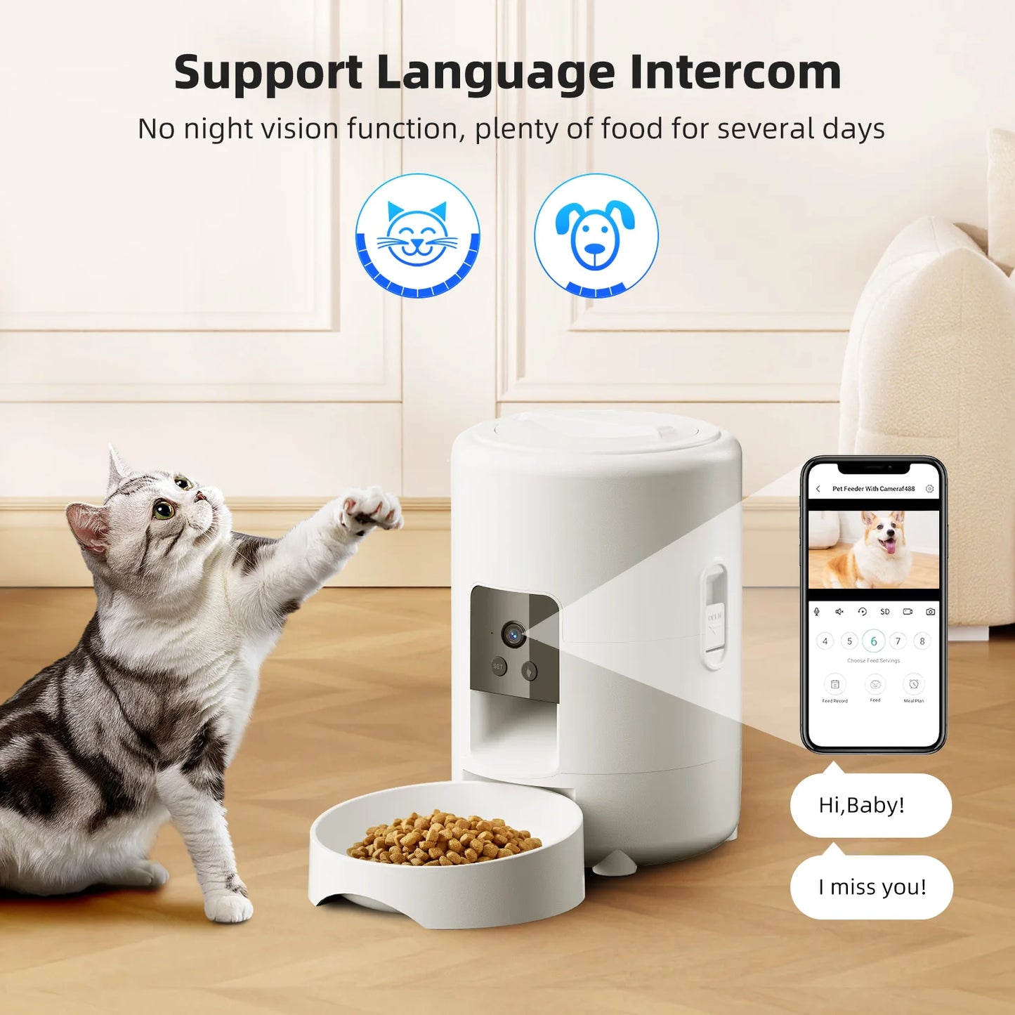 E.ECOPET - Pet Feeder 2L (square/round + black/white)