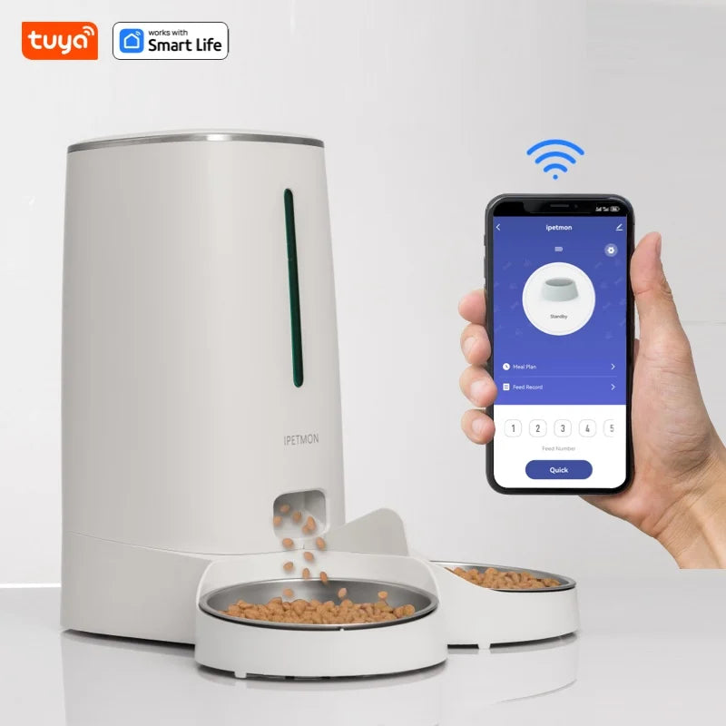 E.ECOPET - Pet Feeder 4L (Wi-Fi connection, app controll + single bowl/double bowl)