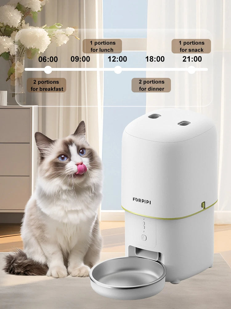 E,ECOPET - Pet Feeder 2L/4L (Wi-Fi connection + app control white/black)