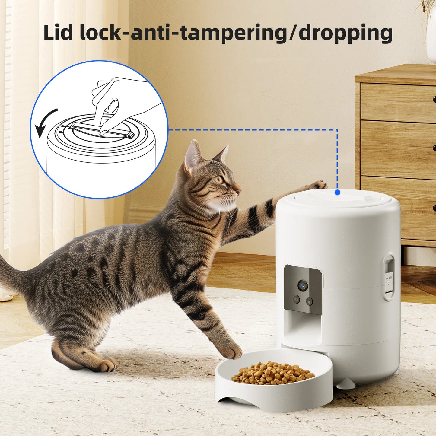 E.ECOPET - Pet Feeder 2L (square/round + black/white)